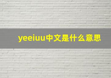 yeeiuu中文是什么意思