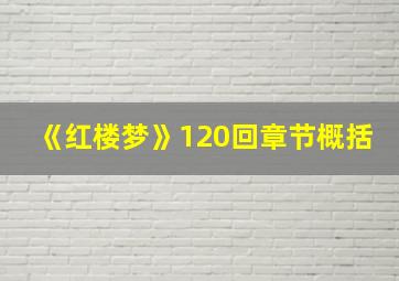 《红楼梦》120回章节概括