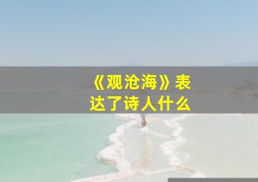 《观沧海》表达了诗人什么