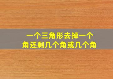 一个三角形去掉一个角还剩几个角或几个角