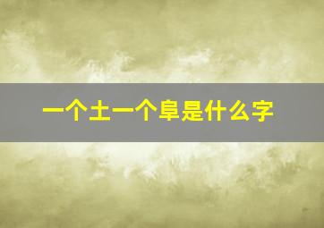 一个土一个阜是什么字