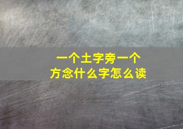 一个土字旁一个方念什么字怎么读