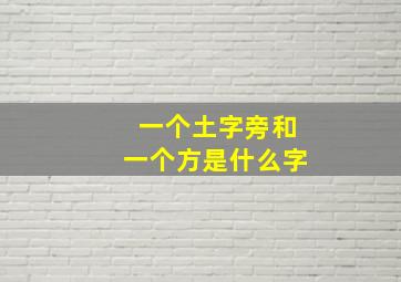 一个土字旁和一个方是什么字