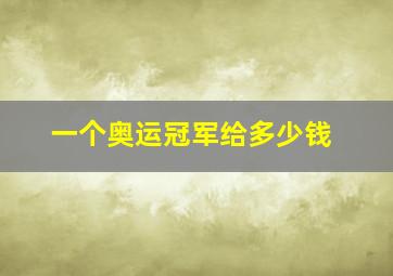 一个奥运冠军给多少钱