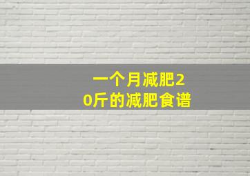 一个月减肥20斤的减肥食谱