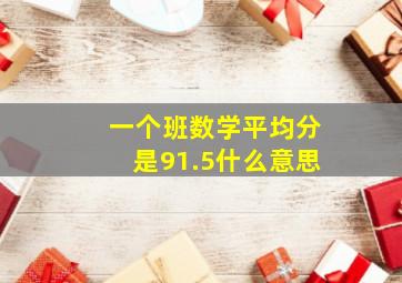 一个班数学平均分是91.5什么意思