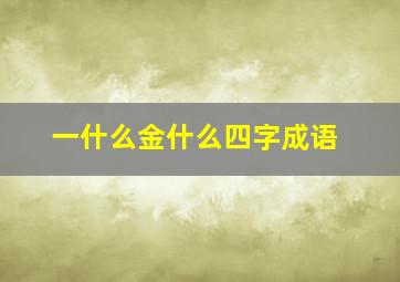 一什么金什么四字成语