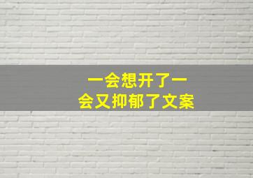 一会想开了一会又抑郁了文案