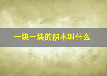 一块一块的积木叫什么