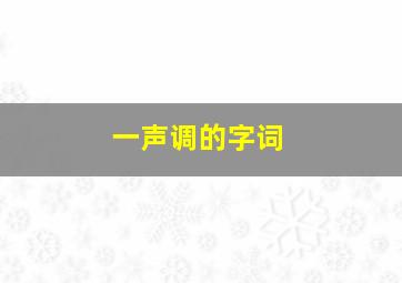 一声调的字词