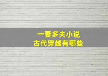 一妻多夫小说古代穿越有哪些