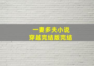 一妻多夫小说穿越完结版完结