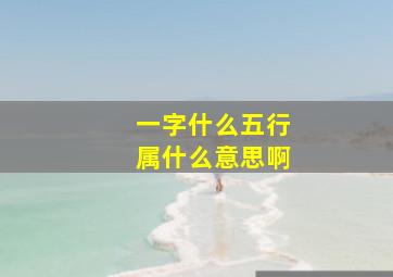 一字什么五行属什么意思啊