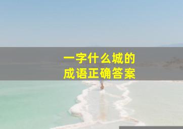 一字什么城的成语正确答案