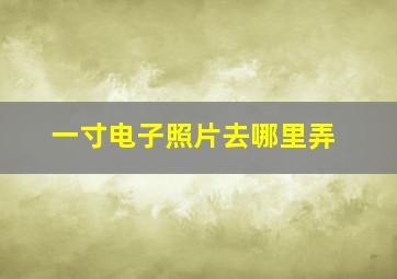 一寸电子照片去哪里弄