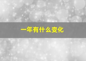 一年有什么变化