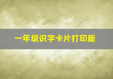 一年级识字卡片打印版