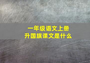 一年级语文上册升国旗课文是什么