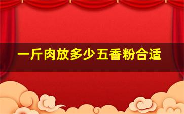 一斤肉放多少五香粉合适