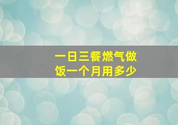 一日三餐燃气做饭一个月用多少