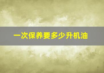 一次保养要多少升机油