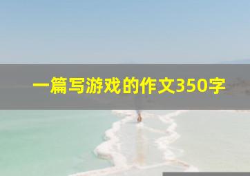 一篇写游戏的作文350字