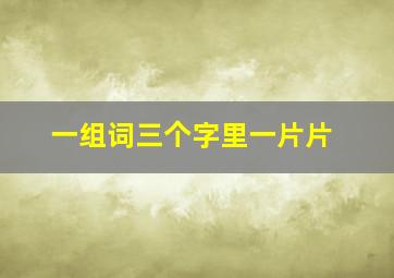 一组词三个字里一片片