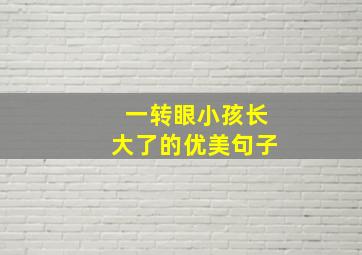 一转眼小孩长大了的优美句子