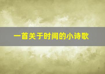 一首关于时间的小诗歌