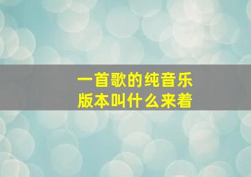 一首歌的纯音乐版本叫什么来着