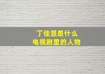 丁佳慧是什么电视剧里的人物