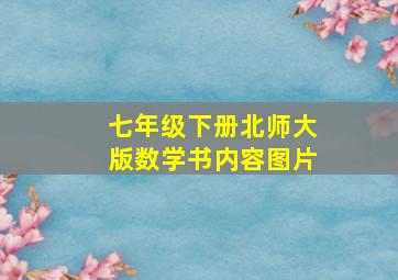 七年级下册北师大版数学书内容图片