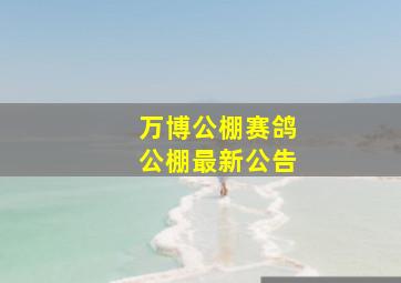 万博公棚赛鸽公棚最新公告