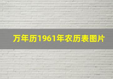 万年历1961年农历表图片