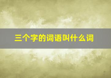 三个字的词语叫什么词