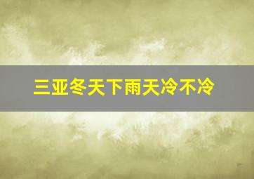 三亚冬天下雨天冷不冷