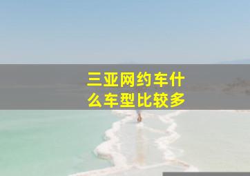 三亚网约车什么车型比较多