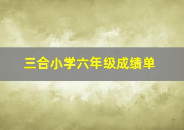 三合小学六年级成绩单