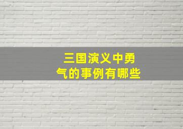 三国演义中勇气的事例有哪些