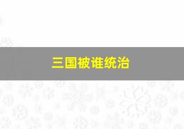 三国被谁统治