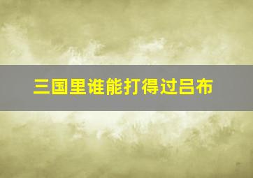 三国里谁能打得过吕布