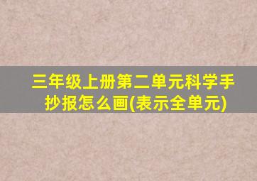 三年级上册第二单元科学手抄报怎么画(表示全单元)