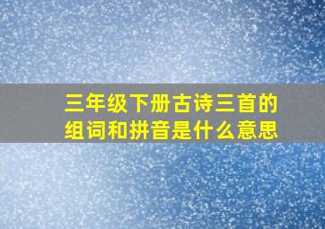 三年级下册古诗三首的组词和拼音是什么意思