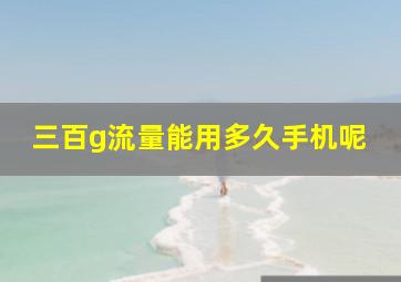 三百g流量能用多久手机呢