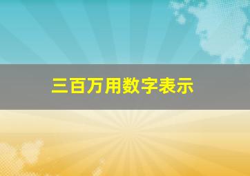 三百万用数字表示