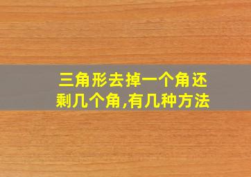 三角形去掉一个角还剩几个角,有几种方法