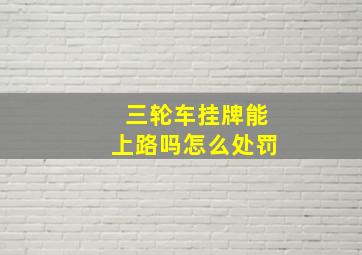 三轮车挂牌能上路吗怎么处罚