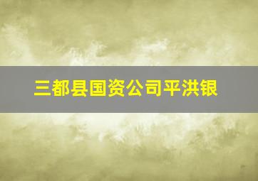 三都县国资公司平洪银