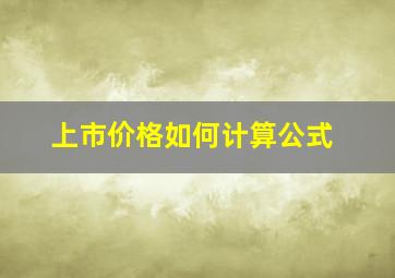 上市价格如何计算公式