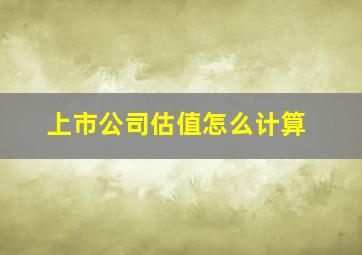 上市公司估值怎么计算